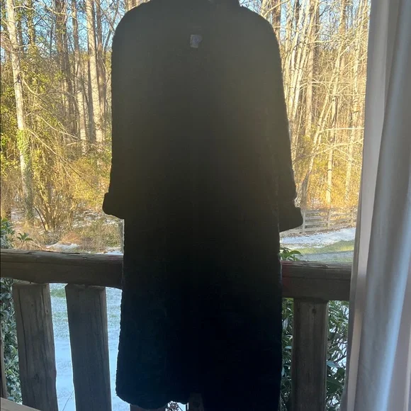Vintage beautiful  black full length faux fur coat size XL - Picture 2 of 7